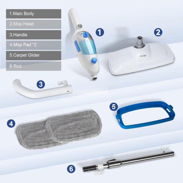Neugo NE-033 Steam Mop - Versatile All-in-One Floor Cleaner for Hardwood, Vinyl, Laminate, Tile, and Carpet with Adjustable Steam Modes - Image 4