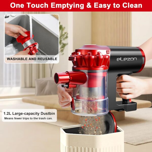 Elezon A200 Cordless Vacuum Cleaner – High-Performance, Rechargeable, with Multi-Cyclone Bagless System - Image 4
