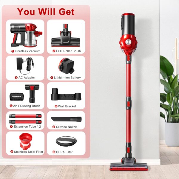 Elezon A200 Cordless Vacuum Cleaner – High-Performance, Rechargeable, with Multi-Cyclone Bagless System - Image 7