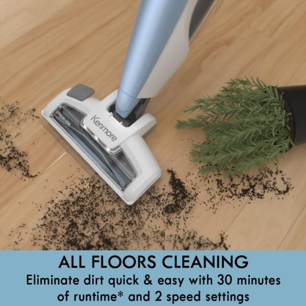 Kenmore DS1020 16V Cordless Stick Vacuum – Lightweight 2-in-1 Handheld with LED Headlight and 2-Speed Power Control for Versatile Cleaning - Image 4