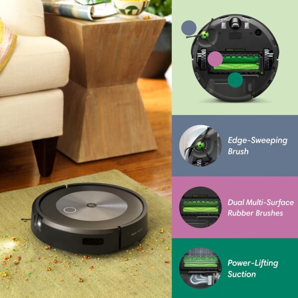 iRobot Roomba J7+ Self-Emptying Robot Vacuum – Smart Navigation, Precision Cleaning, and Pet-Friendly Design - Image 2